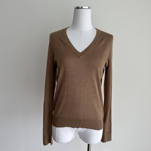 Theory Sweater Womens Large V Neck Cashmere Silk Blend Pullover Lightweight - Picture 1 of 9
